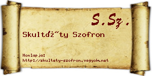 Skultéty Szofron névjegykártya